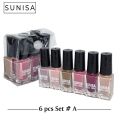 SUNISA 6 PCS Matte Liquid Peel Off Nail Polish. 