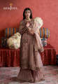 Asim Jofa-AJULN-12 Embroidered Zari Check Net Unstitched 3 Pcs-Dress for girls. 