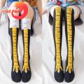 Funny Chicken Feet Socks Chicken Feet Print Over Knee Length Anti-slip Warm Calf Socks for Women Perfect Valentine's Day Gift Women Chicken Feet Stockings. 