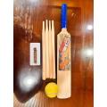 Naqqah Sports Kids Zone Popular Willows Cricket Bat with Wicket Set & 1 Tennis Ball for  Cricket Bat Ball Stumps Set with ABS Wooden Cricket Bat Set  Bat, Ball, Wicket Stand Kit for Children Parent-Child Sports Game Gift for Boys and Girls. 