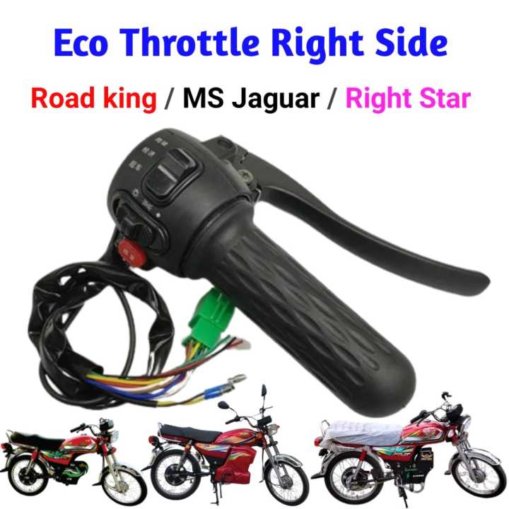 Electric Bike Eco Throttle Right Side with 3 Speed Switch, Head Light Switch, Reverse Switch and Brake Lever Throttle Universal