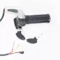 Electric Bike Throttle 48V Electric Bicycle LED Throttle Handle Accelerator Throttle Grip Electric Scooters with Lock. 