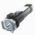 Cross-border multifunctional flashlight car safety hammer flashlight USB power bank outdoor home searchlight. 