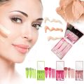 5pcs Korean Super Soft Concealer Cosmetic Base Makeup Eye Shadow Candy Color Eyelash Mini Travel Brush Set Green Color. 