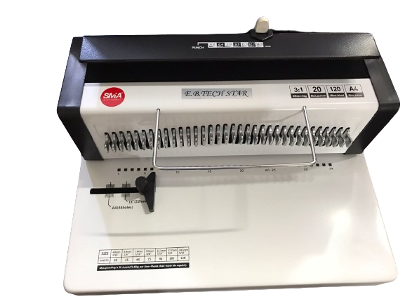 IBICO%20Binding%20Machine%20E.B%20TECH%20STAR%20%E2%80%93%20A4%20Wire%203:1%20Punch%20&%20Bind,%2025%20Sheets%20Punch,%20120%20Sheets%20Bind,%20Adjustable%20Paper%20Margin,%20Durable%20Metal%20&%20Plastic%20Construction%20-%20Image%202