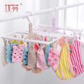 12-CLIPS FOLDING PLASTIC CLOTHES CLIP FRAME, SOCKS, UNDERWEAR & BABY CLOTHES HANGER. 
