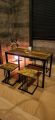 4 Piece Dining Table Set, Kitchen Table and Chairs for 4, Nesting Furniture Set w/Bench & 2 Stools, Space-Saving Table Set, Modern Desk Set for Dining Room Restaurant. 