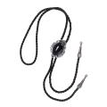 【Hengli jewelry story】Indian Western Cowboy Black Stone Bolo Tie Rodeo Dance Necktie Bootlace Ties. 