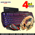 FunBug Ultimate 4in1 Gaming Setup! Mechanical Feeling RGB Gaming Keyboard and Mouse Combo with MousePad & Onikuma Gaming Headphones - Backlight Gaming Key Board, Mouse, Mouse Pad, Head Phone in Low Price - For Pubg Mobile Laptop PC Computer Game. 