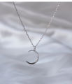 Stainless Steel Moon Necklace Fashion Moon Chain Pendant Simplicity Necklaces for Women Jewelry Accessories Party Charm Gifts. 