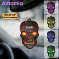Amamia Car Hanging Decor Color Printing Halloween Skull Car Hanging Ornament. 