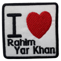 I Love RAHIM YAR KHAN Embroidered Iron On Patch Sew On Badge Bags Caps Jeans and Jackets. 