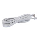 XHHDQES 2X 6P6C RJ11 Telephone Extension Fax Cable Line 9.8Ft Length White. 