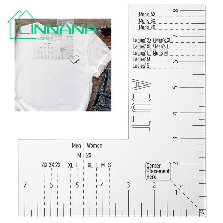 Embroidery Placement Ruler Professional Acrylic T-shirt Ruler for Precise Heat Press Logo Placement Ideal for Southeast Asian Buyers Quick Positioning Ruler