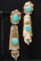 Long Earring Gold Plated with imported Colorful stones- JT-253. 