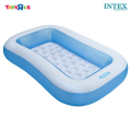 INTEX Pink & Sky Blue Rectangular Baby Pool with Soft Floor With Pump & 10Pcs Balls ( 65.5" L x 39.5" W x 11" H ) 58423 Intex baby pool. 