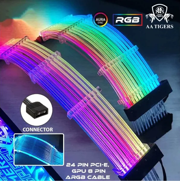 24 pin PCI-E, GPU 8 pin ARGB Cable for Motherboard | Daraz.pk