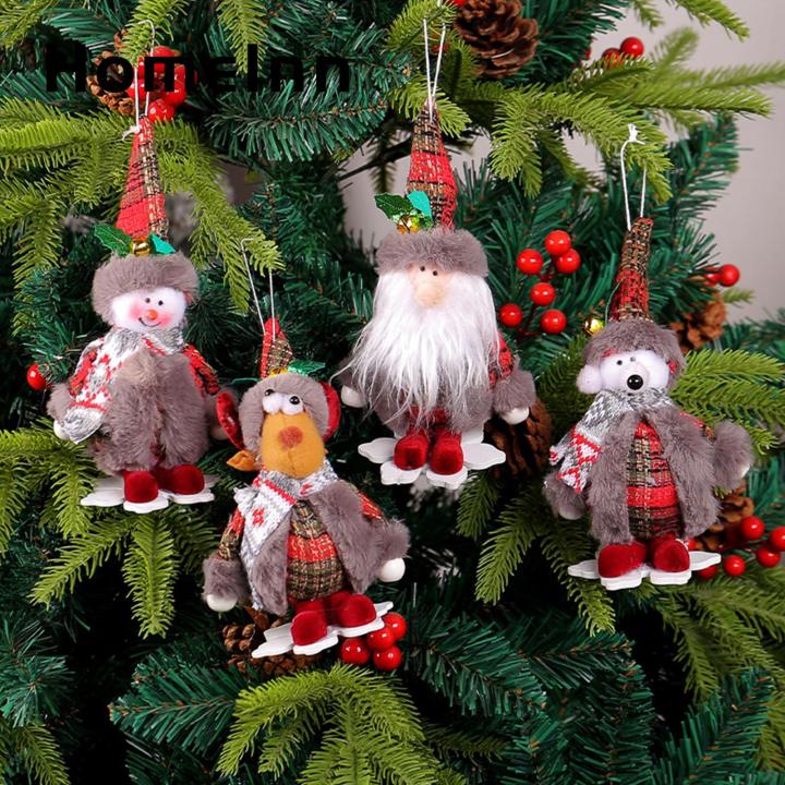 Romantic Christmas Decoration Southeast Asian Buyers' Favorite 3d Plush Christmas Santa Doll Hanging Decoration Festive Xmas Tree Ornament for Party Holiday Decor Gift Christmas Hanging Decoration