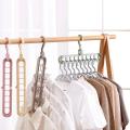 3Pcs Folding Hanger 9-hole Hanger 360 Magic Hook Multi Utility Space Saving Cascading Closer Clothes Organizer Hanger. 