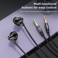 3.5mm Audio Microphone Dual Plug Wired Headphones 3m/2m In Ear Headset Wired Earphones Desktop Computer PC Bass Stereo Earbuds. 