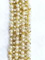 1 yard/double layers Golden pearl and rhinestone lace/applique beaded handmade for girls and women. 