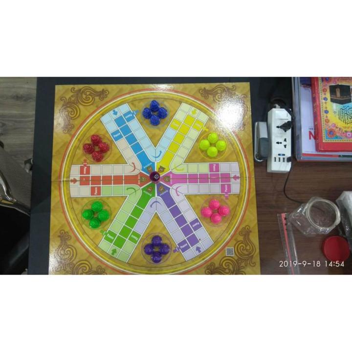 High quality Ply board Six Player Ludo Multi color Board Game Extra Laarge – 26 × 26 ''