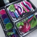 【Exclusive Discount】Kids Realistic Kitchen Toy for w/ Basket Utensil Knives Spoon Spatula Toddlers Simulation Table Ware for Play Set Presch. 