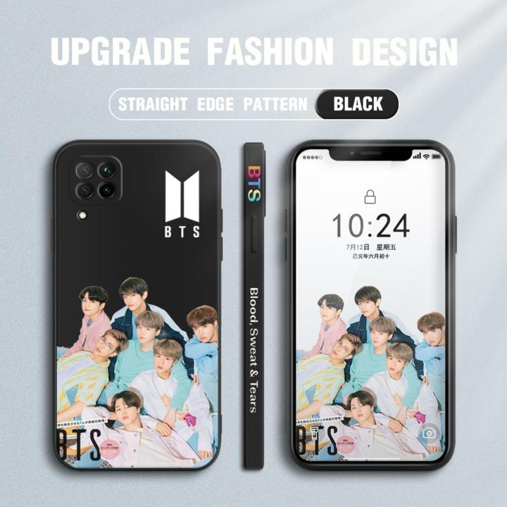 Jizetin for Huawei Nova 7I / Nova 6 SE Back Cover BTS Handsome Boys Team Liquid Silicone Phone Case Soft Full Camera Protect Phone Cases