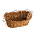 Oval Curved Rattan Wicker Woven Serving Baskets for Bread Fruit Vegetables Restaurant Serving Tabletop Display Rattan Basket. 