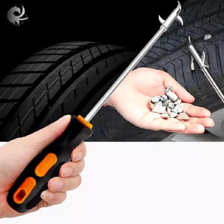 Auto motor 1PC Universal Car Tire Stone Cleaner Groove Broken Stone Remover Tire Cleaning Hook Explosionproof Alloy Scraper