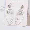 New Fashion American Cross border Personality Exaggerated Abstract Face Silhouette Earrings Hollow Face Earrings for Women. 
