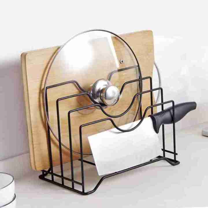 Home and lifestyle plate kitchen rack multifunction ktchen cabinet pan cover storage rack plate, pot, lid rack, cutting board organizer for kitchen