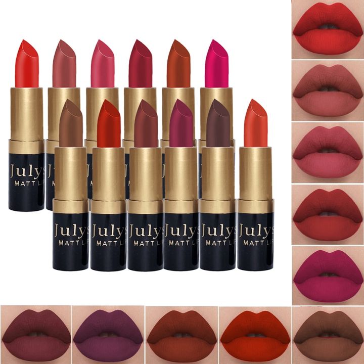 Julystar Pack Of 12 Lipsticks Set Multicolor For Girls & Womens