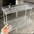 2 Layer Acrylic multi-function storage rack double tiers standing type for household cosmetic bottle jar tools. 