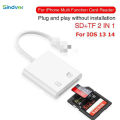 For iPhone Multi Card Reader for Lightning SD TF Memory Card Reader Support IOS13 14 For Huawei USB Type C Adapter Cardreader. 