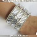 Fancy Antique Metal Bangle In Gold & Silver  And Single Line Diamond Bangle 24 Pieces For Girls With Extra Shinning All Sizes available ( Do, Sawa and Dhai ). 