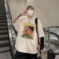 Summer Fashion Short Sleeved T-shirts Women Harajuku y2k Clothes Anime American Retro Hip Hop Loose White T Shirt Female Tops. 
