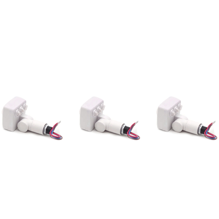 NAMUNY 3X 220V Mini Human Body Infrared Sensor Infrared Body Sensor Switch LED Flood Light PIR Motion Sensor Adjustable White
