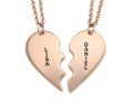 broken heart locket for couple with name. 