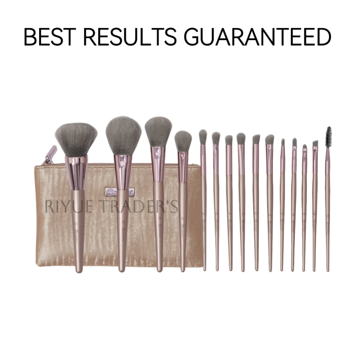 BH Cosmetics Lavish Elegance 15-Piece Brush Set - Premium Lavender Handle Makeup Brushes for Face & Eyes