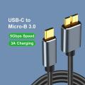 Micro B USB 3 0 to Type C Cable Connector Charging Sync 5Gbps Tranfer Type-C to USB 3.0 Micro B Cable Hard Drive Disk Data Cord. 