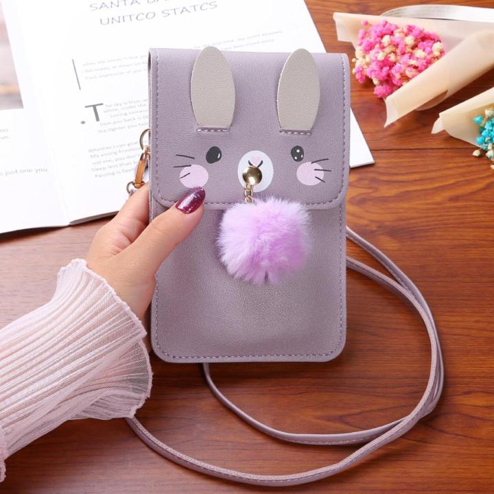 ♥ New Mobile Phone Bag Female Simple And Versatile Transparent Touch Screen Messenger Bag Cute Net Red Shoulder Bag Coin Purse