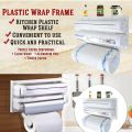 3 In 1 Triple Paper Dispenser Tissue Paper Foil Paper Cling Cutter Kitchen Tool. 