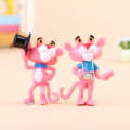6pcs/set Lovely Pink Panther Action Figure Toys Cute Cartoon 4.5cm Mini PVC Animals Model Collection Kids Gift Toys. 