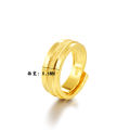 ZQ Vietnam placer gold frosted ring for couples ethnic style retro exquisite adjustable opening accessories. 