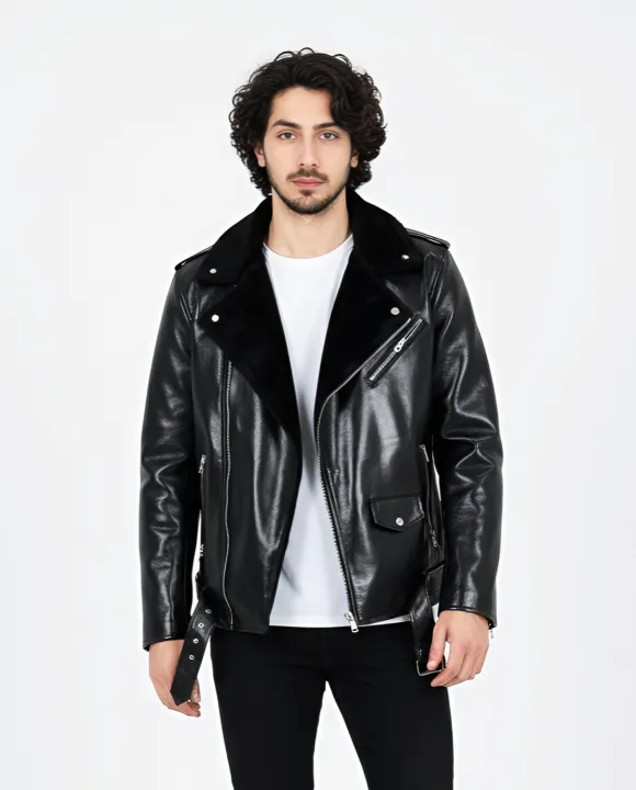 New%20Men's%20Casual%20Biker%20Style%20Black%20PU%20Leather%20Jacket%20with%20Tartan%20Collar%20-%20Image%202