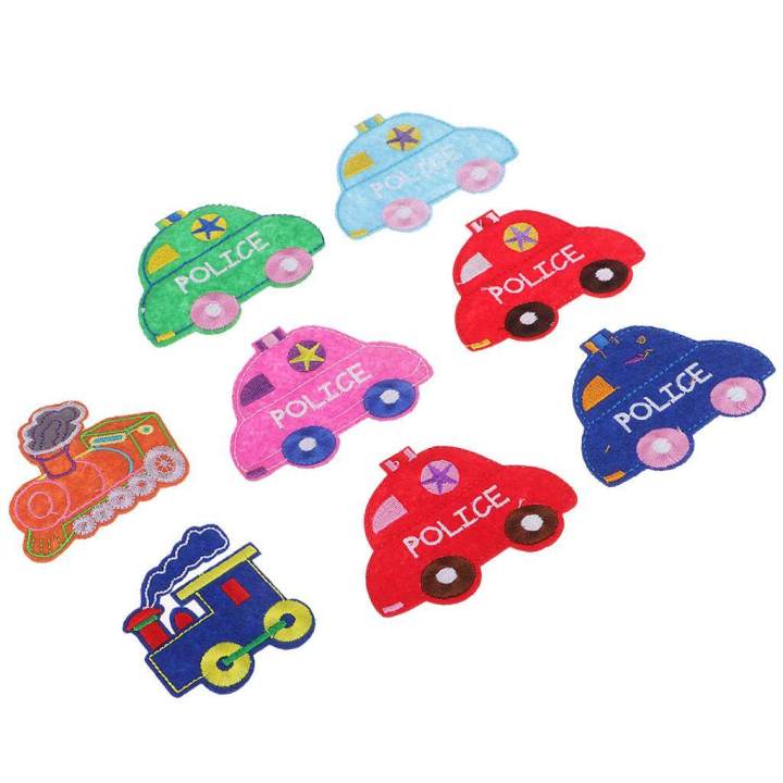 8Pc Kids Car Clothes Patches Transfer Sticker Embroidered Iron on Appliques