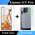 Xiaomi 11T Pro Tempered Glass Screen Protector Polish Glass + Back Matte Protector Soft Skin Sheet Soft Film Protection For Xiaomi 11T Pro. 