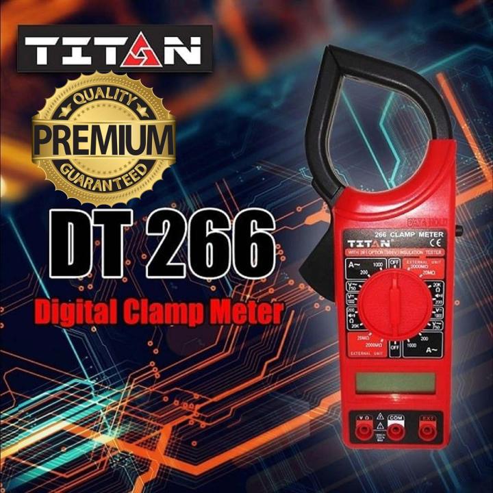 Professional LCD Digital Electronic Clamp Meter Multimeters Voltmeter Ammeter Ohmmeter - 500V Insulation Tester - Portable Multimeter AC Electricity Current Ampere Measurement AC DC Voltage Volt Measurement Original Genuine Best New Clamps Meters DT266