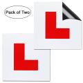 L Plates, 2 Packs Fully Magnetic Red L Plates Learner Drivers, Stick On Adhesive L License Plate for Car Motorbike with 1 pc free 5x5 inch parking sticker. 
